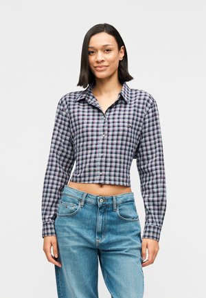 OPEN TIE BACK SHIRT - Paitapusero - navy