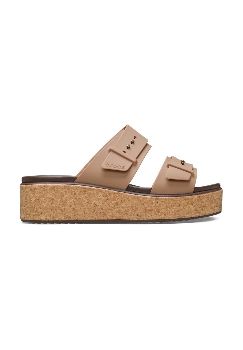 Crocs - BROOKLYN BUCKLE - Pool slides - milk chocolate, Enlarge