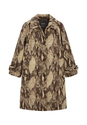 Massimo Dutti LONG SNAKESKIN PRINT - Mantel - light yellow