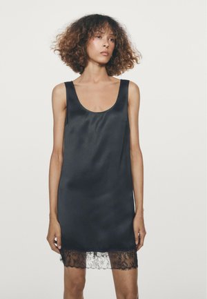 Massimo Dutti SHORT FLOWING - Robe de jour - dark blue