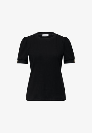 Street One Studio, T-SHIRT MIT RUNDHALS UND KNOPFDETAIL - T-shirt basic - black