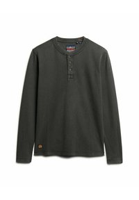 Superdry & Co WAFFLE LONG SLEEVE HENLEY - Trui - washed black