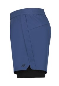 Herren Sportshorts in Dunkelblau, aus leichtem Stoff. Mit einem perforierten Seitenpaneel und einem schwarzen Innenshorts mit einem Logo am Saum.