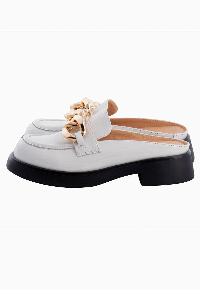 Damen Sneaker | Cesare Gaspari Pantolette flach white/weiß - VY64071 Damen Sneaker | Cesare Gaspari Pantolette flach white/weiß - VY64071