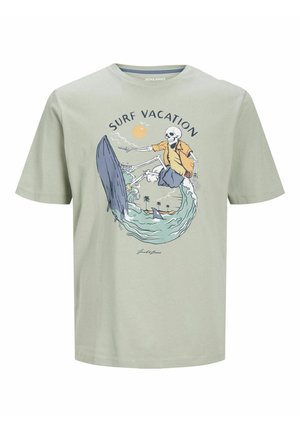 JJZION CREW NECK JNR - T-shirts print - desert sage