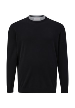 s.Oliver MIT LOGO STICKEREI - Strickpullover - schwarz
