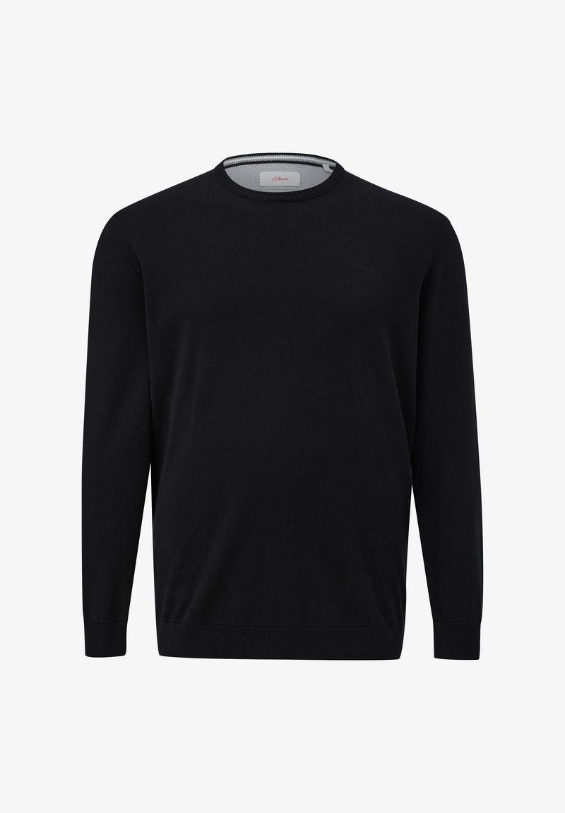 s.Oliver MIT LOGO STICKEREI - Maglione - schwarz