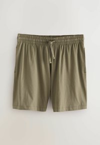 Olivgröna shorts i bomullsblandning med elastisk midja och justerbar dragsko, med två sidofickor och en avslappnad passform.