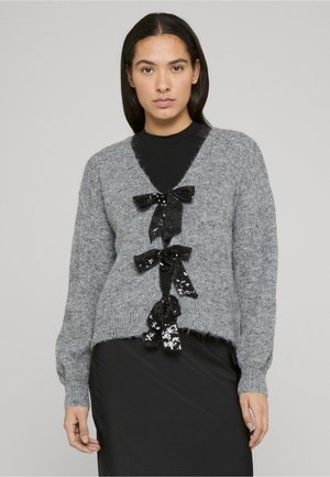 GLITTER  BOW - Cardigan - dark grey