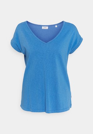 SHORT SLEEVE WIDE BODYSHAPE V NECK - Basic T-shirt - intense blue