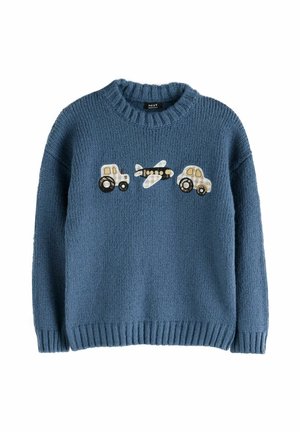 Next, CHARACTER KNITTED CREW NECK JUMPER - Striktrøje - navy blue transport