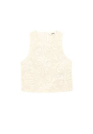 Koton, BRODERIE SLEEVELESS BLOUSE . - Top - beige