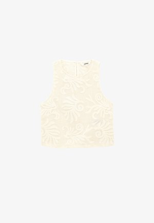 Koton, BRODERIE SLEEVELESS BLOUSE . - Top - beige