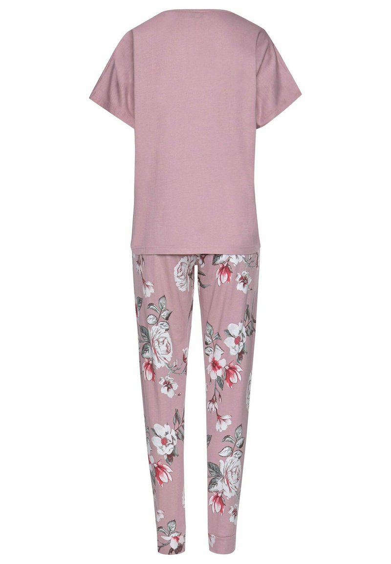 Damen Nachthemden | LASCANA Nachtwäsche Set lila geblümt schwarz/pink - MC62374 Damen Nachthemden | LASCANA Nachtwäsche Set lila geblümt schwarz/pink - MC62374