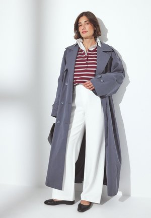 NA-KD WIDE LEG MID WAIST POCKET DETAIL - Pantalon classique - white