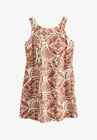 Ausgewählt, rust brown paisly print