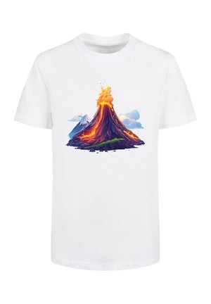 VULKANAUSBRUCH - Print T-shirt - weiß