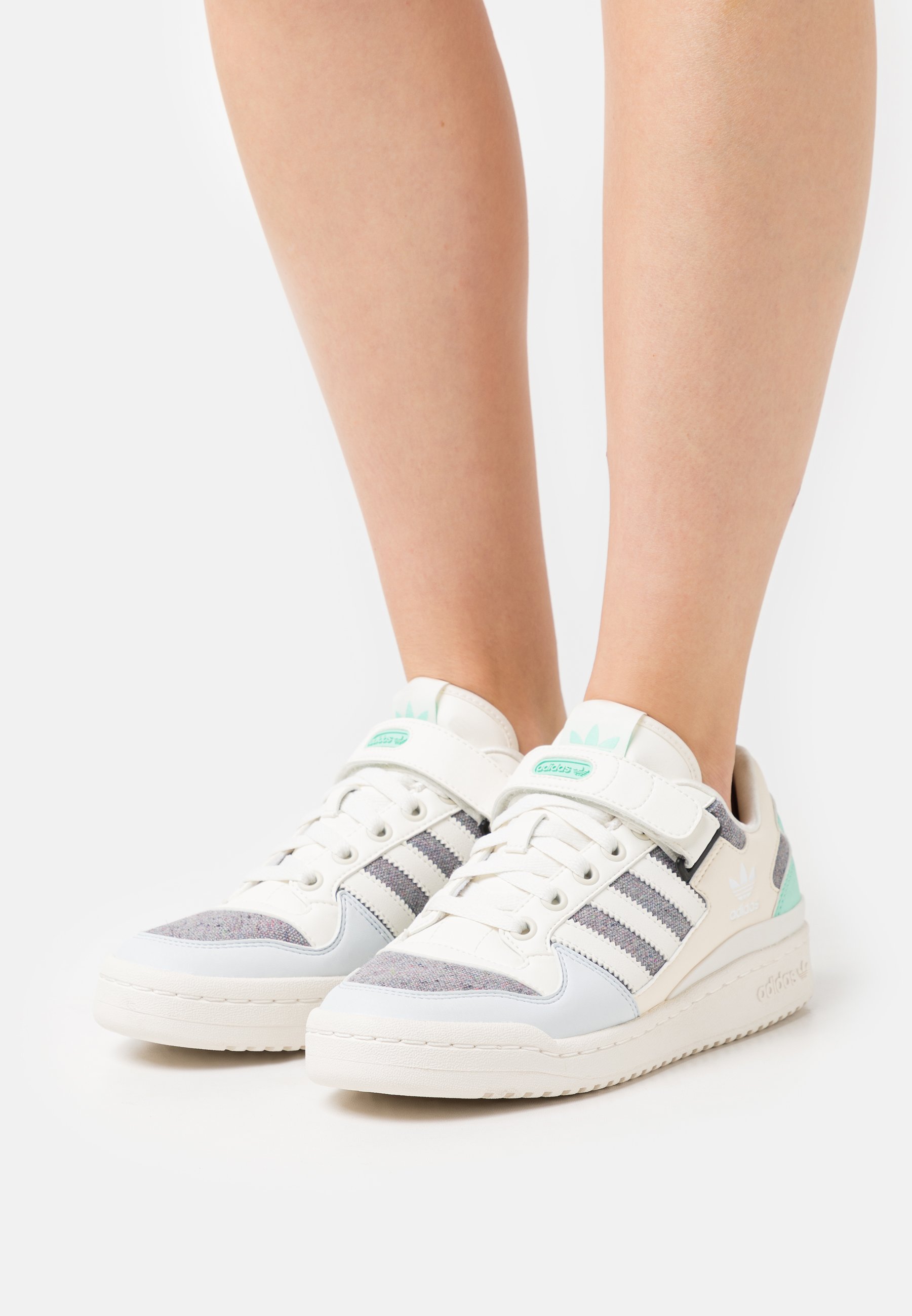 adidas Originals FORUM - Baskets basses - off white/white/easy green/blanc  - ZALANDO.FR
