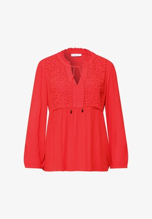 Street One Studio, TUNIC WITH SPLIT NECK AND EMBROIDERY, czerwony