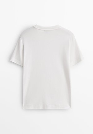 Massimo Dutti SHORT SLEEVE INTERLOCK WITH CREW NECK - T-shirt basic - white