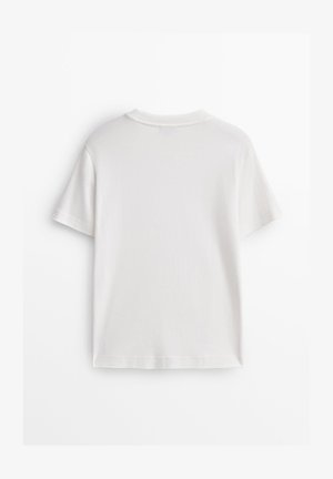 Massimo Dutti SHORT SLEEVE INTERLOCK WITH CREW NECK - T-shirt basic - white