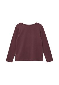Koszula z długim rękawem w głębokim burgundowym kolorze, wykonana z miękkiej bawełny. Posiada okrągły dekolt oraz gładką fakturę z przeszyciami wzdłuż krawędzi.