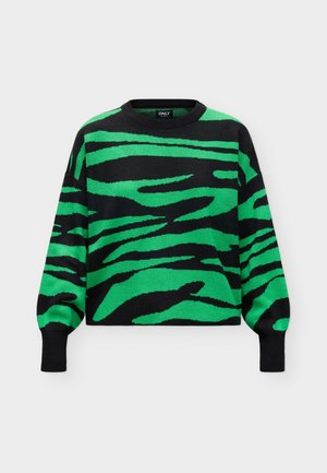 ONLY, ONLHILLA MIX BOX ONECK - Striktrøje - black/island green