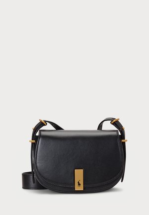 Polo Ralph Lauren POLO ID CALFSKIN MINI SADDLE BAG - Axelremsväska - black