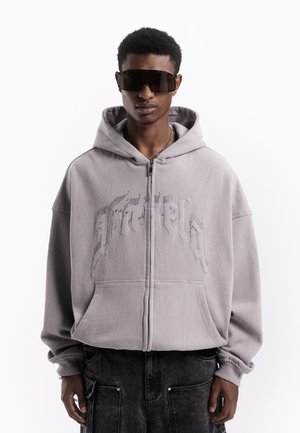 FAVELA AVES RHINESTONE FRONTZIP UNISEX - Sweat zippé - grey