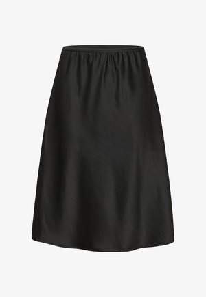 Mustmust mustripp, mis on sujuv ja kerge kangas. Elastne vöökoht tagab mugava istuvuse. A-line kuju ulatub just üle põlve.