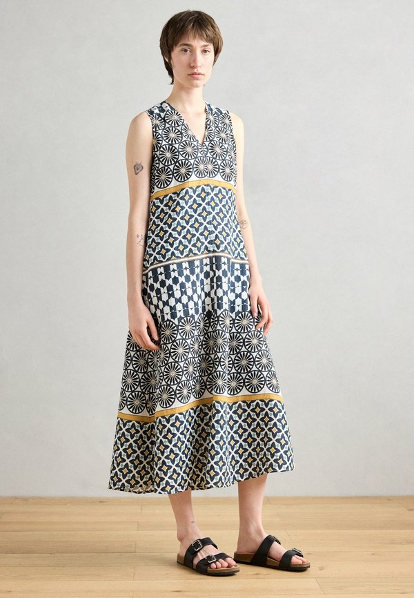 DRESS SLEEVELESS V NECK FIT AND FLARE SHAPE CUTLINES PRINTED - Freizeitkleid