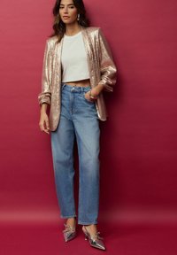Next SEQUIN-REGULAR FIT - Pitkä takki - rose pink