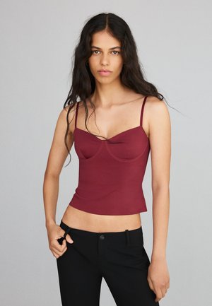 Bershka, TOP - Débardeur - red