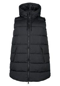 LANGER MIT KAPUZE UND TASCHEN - Liemenė - black