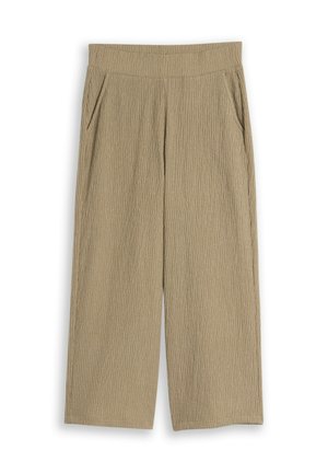 TOM TAILOR, CRINKLE CULOTTE HOSE - Pantalon classique - olive white structure