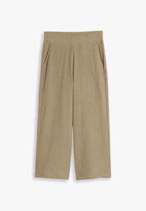 TOM TAILOR, CRINKLE CULOTTE HOSE - Nohavice - olive white structure