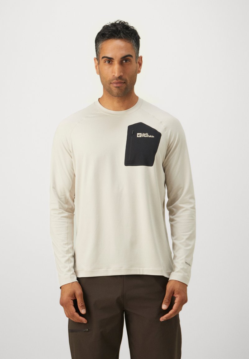 Jack Wolfskin PRELIGHT TRAIL CREW  - Top dugih rukava - pale sand