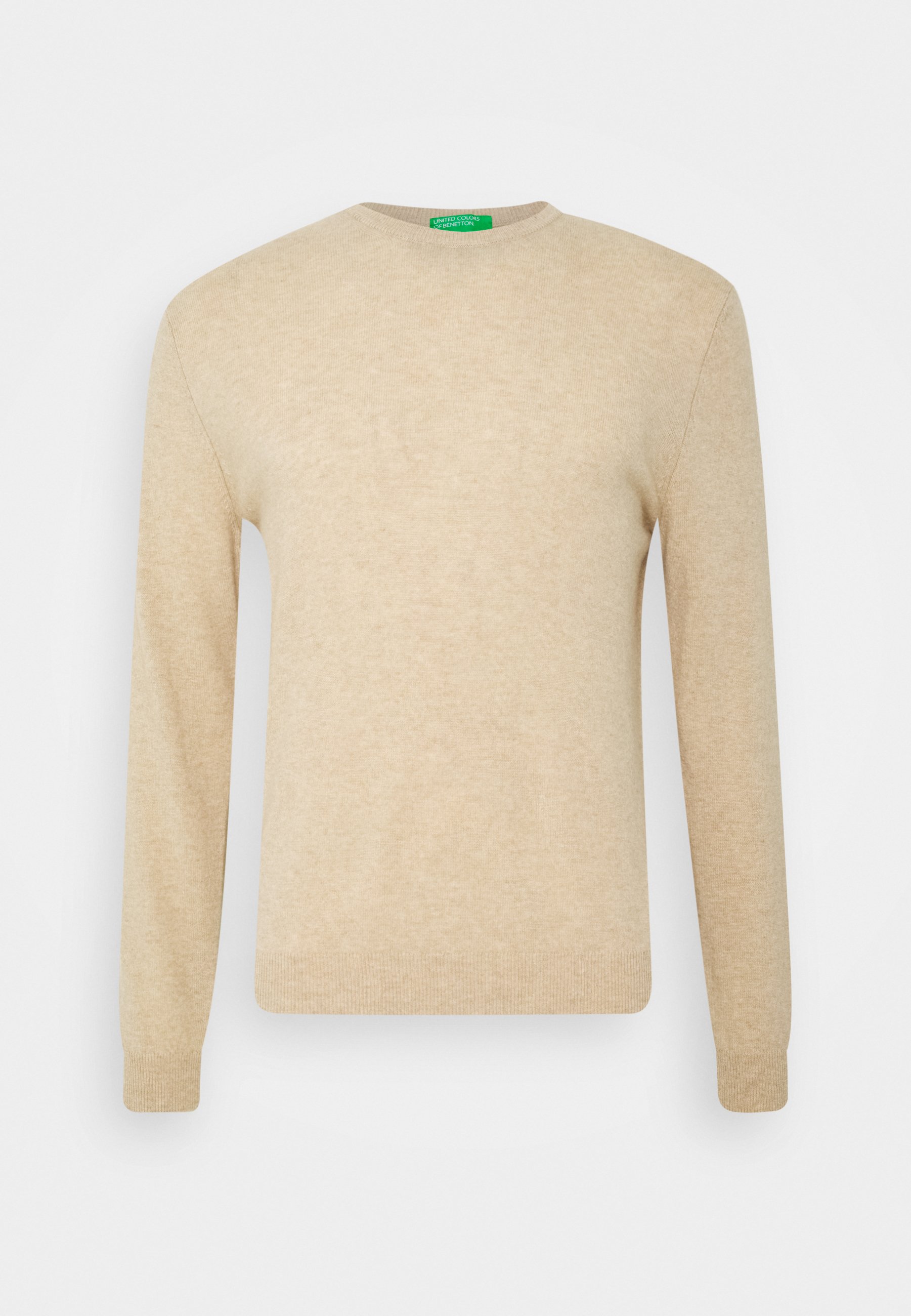 Benetton BASIC CREWNECK Strikkegenser light beige Benetton BASIC CREWNECK Strikkegenser brown Zalando.no