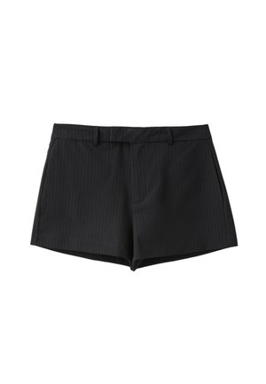 Stradivarius, STRIPED TAILORED SHORTS - Shorts - black