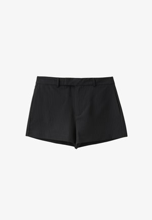 Stradivarius, STRIPED TAILORED SHORTS - Shorts - black