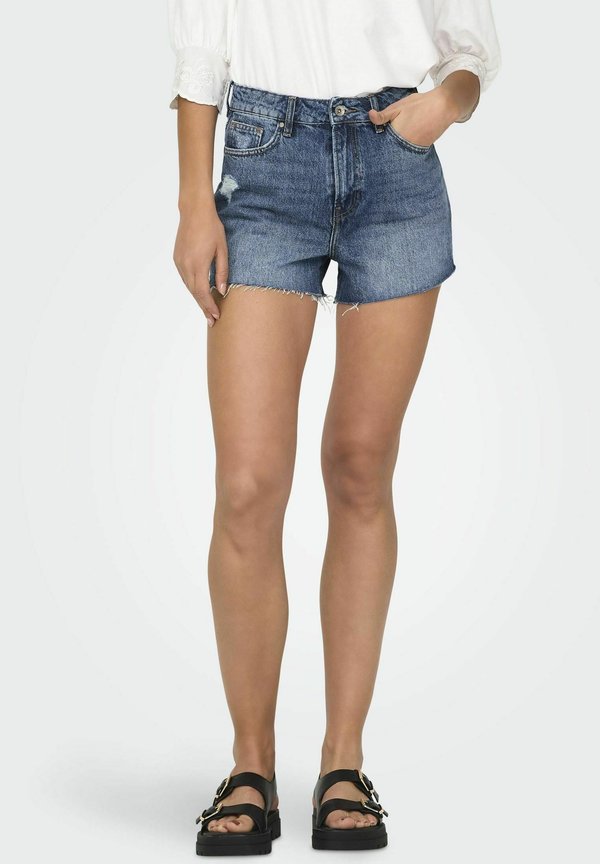 NORMAL GESCHNITTEN HOHE TAILLE OFFENER SAUM  - Jeans Shorts