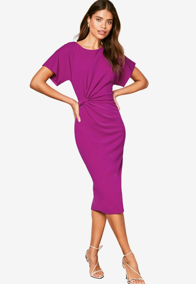 Lipsy TWIST SIDE CREW NECK - Rochie tip creion - pink