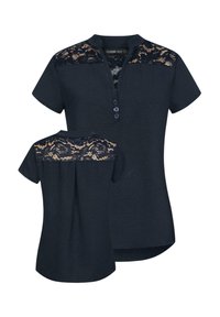 Cloud 5ive V-NECK MIT DEKO KNOPFLEISTE - Bluse - navy