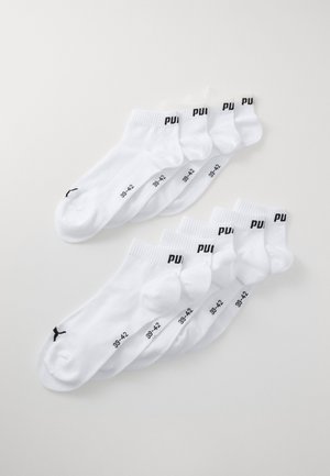 QUARTER PLAIN UNISEX 9 PACK - Sports socks - white