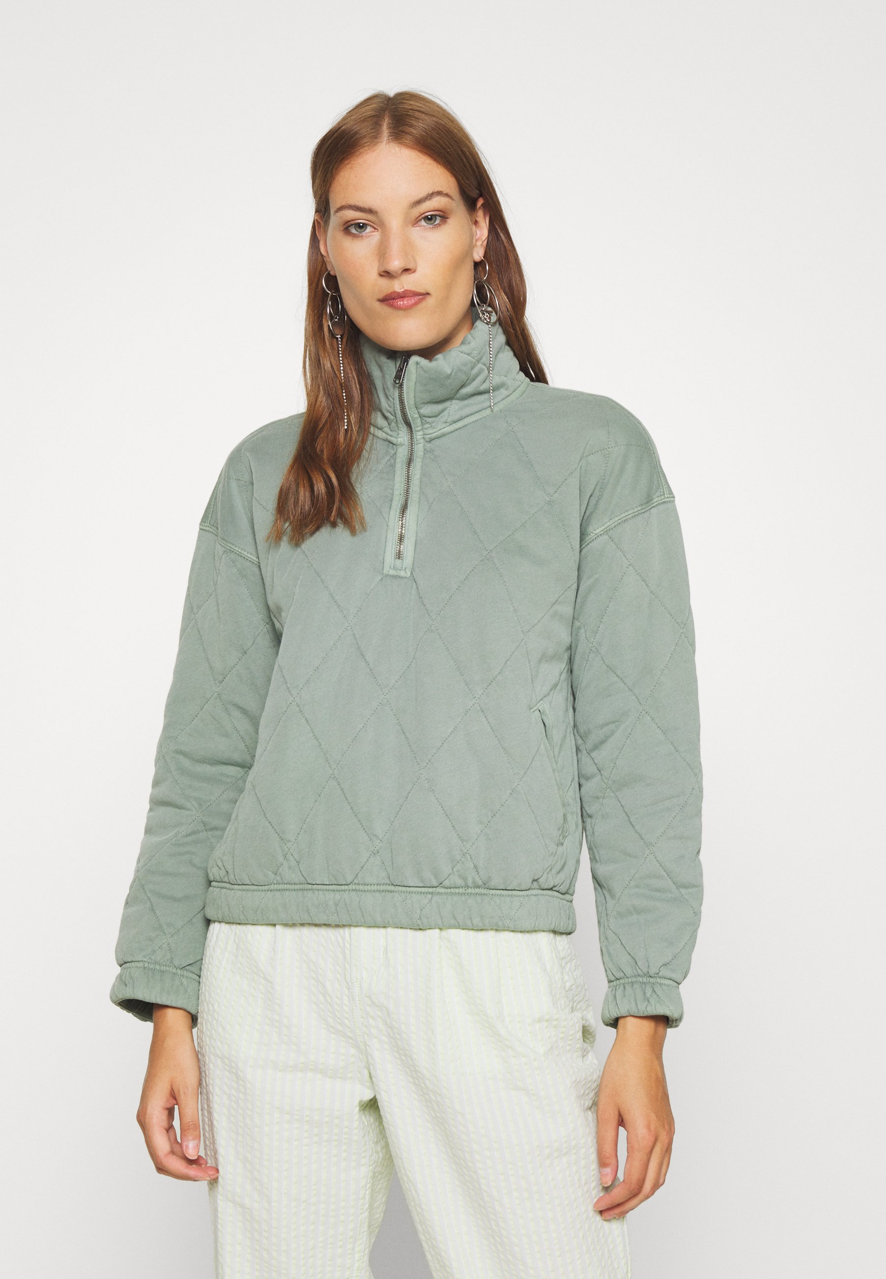 Abercrombie & Fitch QUILTED ZIP Lett jakke green Abercrombie & Fitch QUILTED ZIP Lett jakke green