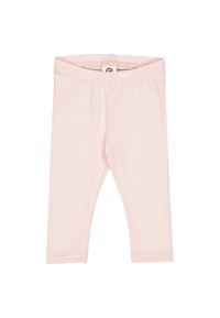 Vaaleanpunaiset puuvillalegginsit, joissa on pehmeä tekstuuri, joustava vyötärö ja ommellut helmat. Yksinkertainen muotoilu, sopii arkikäyttöön.