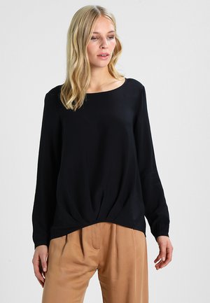 BUSINESS ROUNDNECK COLLAR REGULAR FIT - Bluse - schwarz