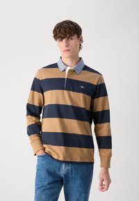 GANT STRIPE HEAVY RUGGER - T-shirt à manches longues - warm khaki