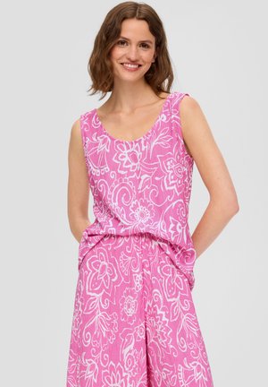 MIT PLISSEEFALTEN - Top - rosa