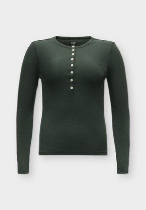 GAP, HENLEY - Блуза с дълги ръкави - black grass